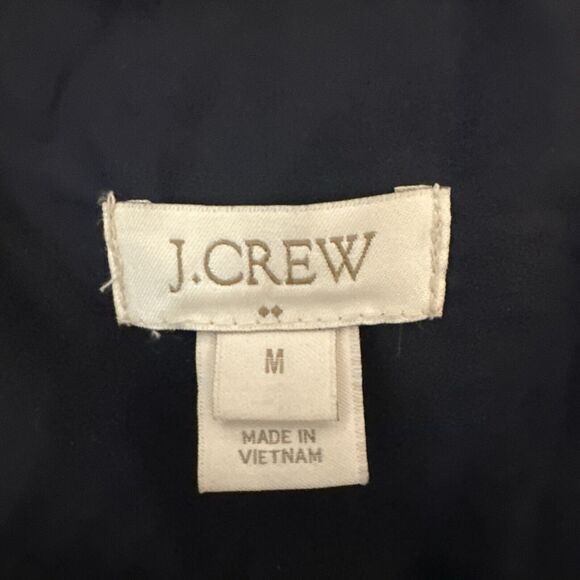 J. Crew Womens Excursion Quilted Down Puffer Vest Size M Navy Blue Pockets - Picture 7 of 8